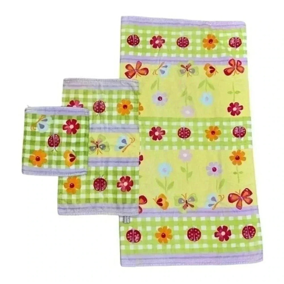 Royal Company Floral Butterflies Bath Hand Towels Fingertips Towel Lot 7 Pcs - Picture 2 of 3